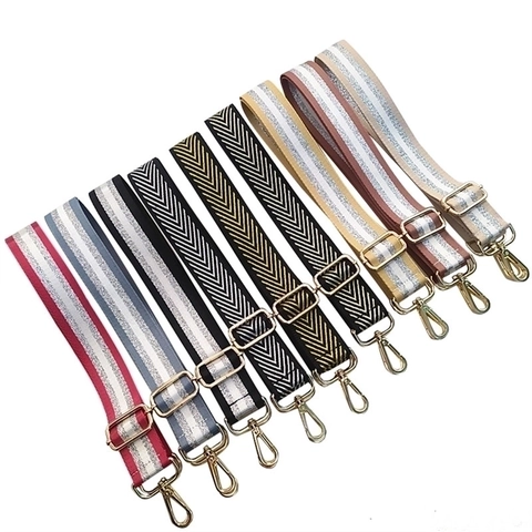 Bandoulière de Rechange Large Réglable Pour Sacs à Main Sac à Bandoulière Nylon Durable Tissé Motif à Rayures Chevrons Accessoire de Sac