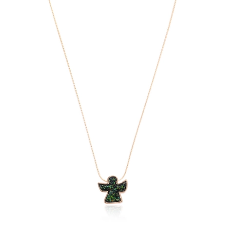 Collar Con Colgante De Ángel Aleación Colorida Opale De Imitación Incrustada Cadena De Clavícula Joyería Para Mujeres Regalo Elegante