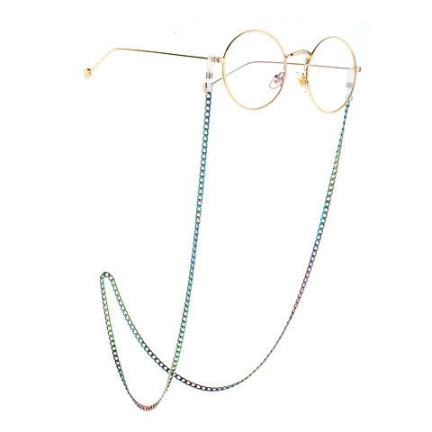 Regenbogen Metall Brillenkette Anti Rutsch Sonnenbrillenkette Mode Brillenhalter Mit Silikonschlaufen