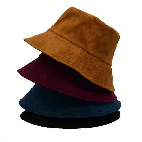 Sombrero De Pescador Mujer Pana Color Sólido Ala Ancha Protección Solar Transpirable Moda Callejera