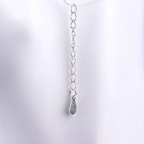 Cadena De Extensión De Plata De Ley 925 Con Dije De Corazón Y Gota De Agua Para Fabricación De Joyas De Bricolaje