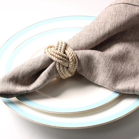 Handmade Woven Napkin Rings Hemp Rope Straw Rattan Knot Design For Wedding Hotel Party Table Decoration Rustic Style