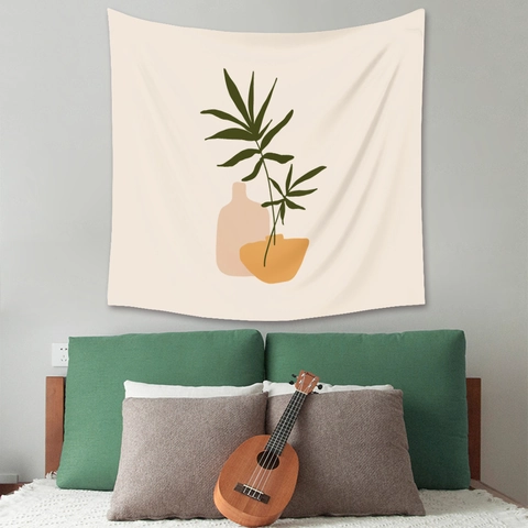 Esthetische Wandtapijt Polyester Boho Abstracte Kunst Wandkleed Slaapkamer Woonkamer Decor Minimalistisch Zonnebloem
