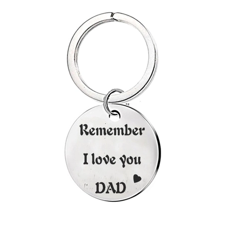 Llavero Grabado De Acero Inoxidable Remember I Love You Mom Dad Regalo Familiar Llavero De Metal Pulido