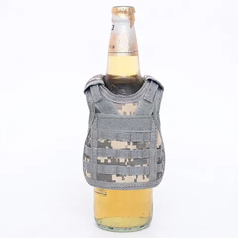 Mini Tactisch Vest Bierfleskoeler Nylon MOLLE Dranken Decoratieve Hoes Verstelbaar Militaire Stijl Bar Accessoire
