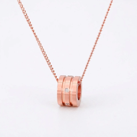 Anhänger Halskette Edelstahl Zylindrisch Zirkonia Eingelegt Schlüsselbein Kette Modeschmuck Minimalistisch Für Damen
