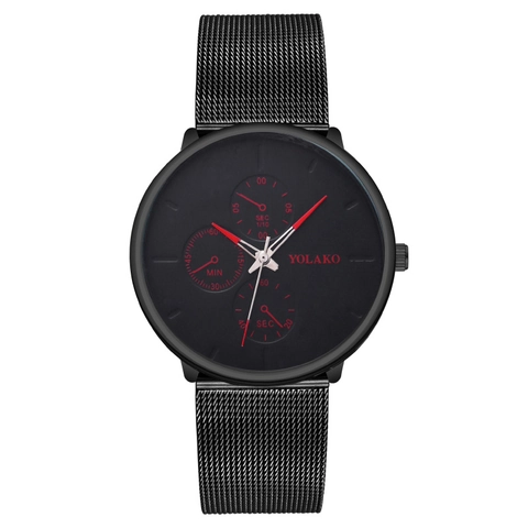 Orologio Da Uomo Al Quarzo Con Cinturino In Maglia Milanese Multipli Sotto Quadranti Stile Chronografo Orologio Business Cassa In Metallo