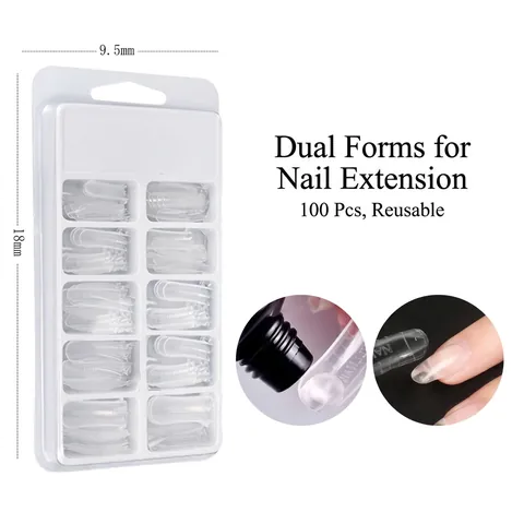 Stampi Estensione Unghie Forme Doppie Plastica Trasparente Strumento Manicure Professionale Per Gel Unghie Poly Salone