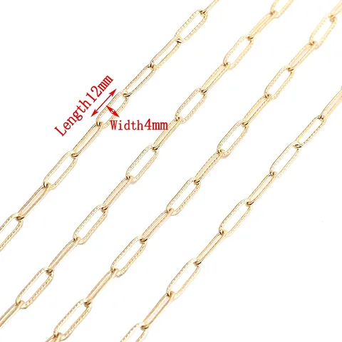Cadena De Clip De Acero Inoxidable Texturizada Eslabones Ovales Accesorios Para Hacer Joyas DIY Collares Pulseras