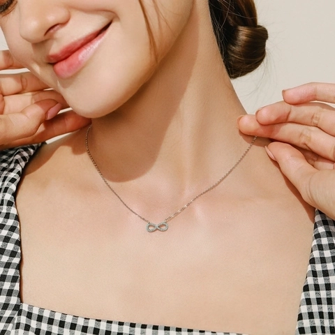 Collana Con Pendente Simbolo Infinito Argento Sterling 925 Con Turchese Gioielli Eleganti Con Catena Per Clavicola