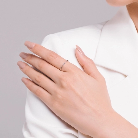 925 Sterling Silber Ring Für Frauen Minimalistisch Schlank Regenbogen Zirkonia Stapelbar Zierlicher Schmuck Bunte Steine