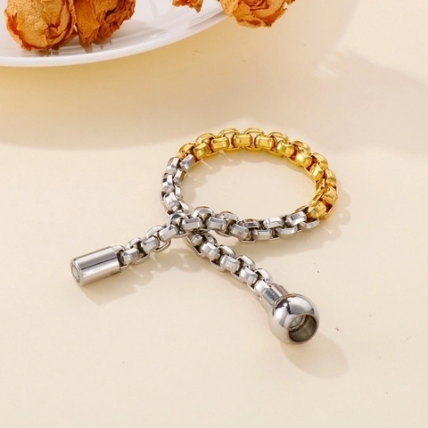 Fashion Stainless Steel Box Chain Bracelet Tricolor Geometric Jewelry With Magnetic Clasp For Men Women