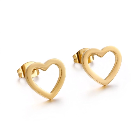 Holle Hart Oorknopjes Roestvrij Staal Minimalistisch Gepolijst Mode Trendy Sieraden Cadeau Voor Vrouwen