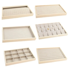 Schmuck Display Tablett Holz Mikrofaser Ring Halskette Armband Organizer Profi Minimalistisch Natur Aufbewahrung