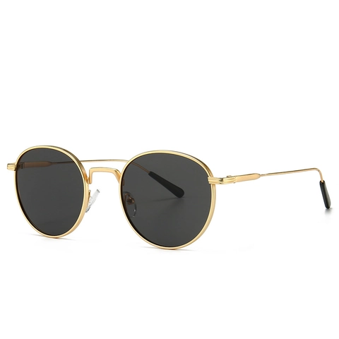 Gafas de Sol Retro Montura Redonda de Metal Mujeres Hombres Moda Vintage UV400 Lentes PC Estilo Callejero