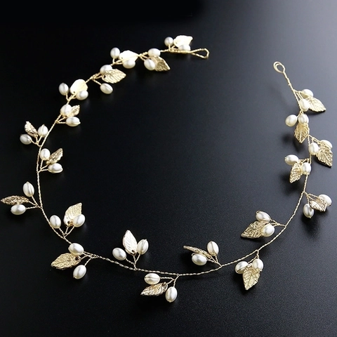 Diadema De Enredadera Para El Cabello De Novia Hecha A Mano Hoja De Aleación Perla Artificial Accesorios Para El Cabello Boda Fiesta Mujeres Estilo Barroco