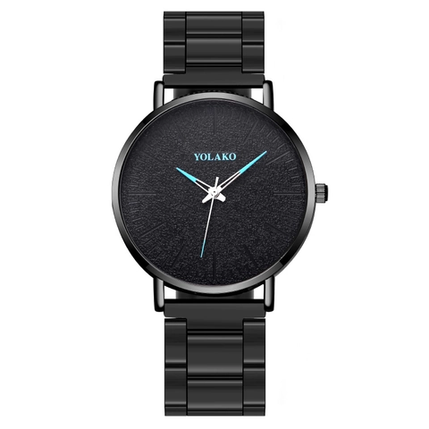 Men Quartz Watch Ultra Thin Minimalist Round Analog Wristwatch With Metal Steel Link Strap Business Casual Fashion