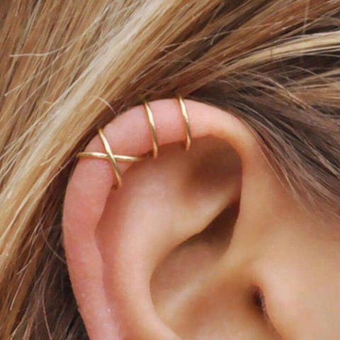 925 Sterling Silber Ohrmanschetten Lagenlook Kreuz Minimalistisch Geometrisch Ohne Piercing Clip Ohrringe Unisex