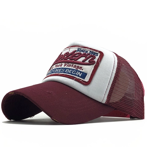 Cappello Trucker Western Vintage Cotone Usurato Rete Posteriore Ricamo Regolabile Berretto Da Baseball Per Uomo Donna