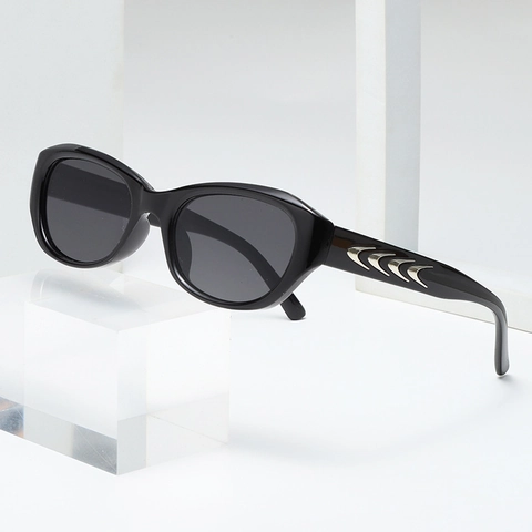 Oval Cat Eye Sunglasses Polarized UV400 Protective PC Frame Metal Decor Fashion Outdoor Eyewear For Men Women