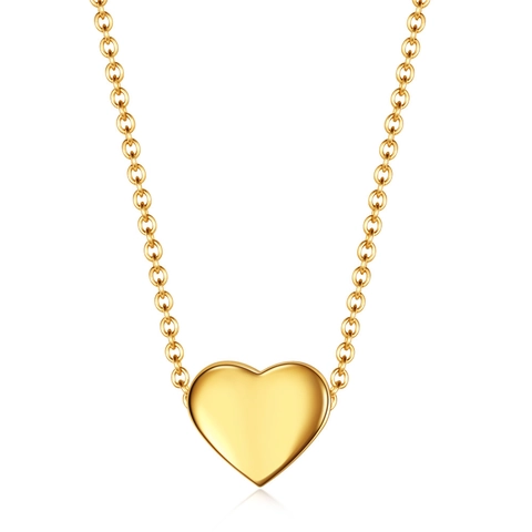 Collana Con Pendente A Cuore Acciaio Inossidabile 304 Placcato Oro 18K Semplice Catena Da Clavicola Per Donna