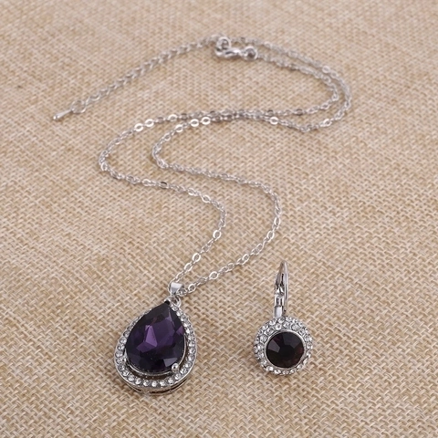 Elegante Collana E Orecchini Con Cristalli A Goccia D Acqua Lega Strass Gioielli Scintillanti Per Donne Matrimonio Festa