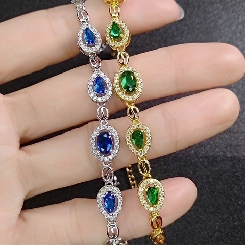 Elegante Koperen Armband Voor Dames Met Waterdruppel En Ovale Zirkonia Micro Pave Halo Luxe Mode-Sieraden