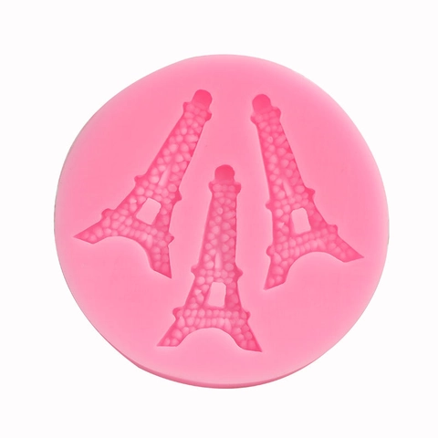Molde De Silicona Para Pastel Fondant Torre Eiffel Para Chocolate Jabón Resina Artesanía De Azúcar Rosa Redondo DIY
