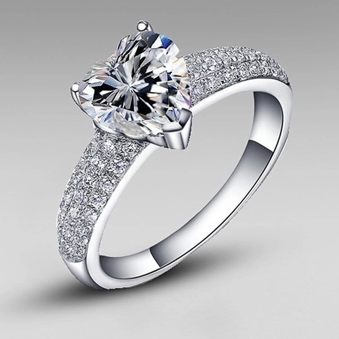 Anillo In Zirconia A Forma Di Cuore Rame Micro Pavé Fidanzamento Matrimonio Sposa Gioielli Moda Per Donne Elegante