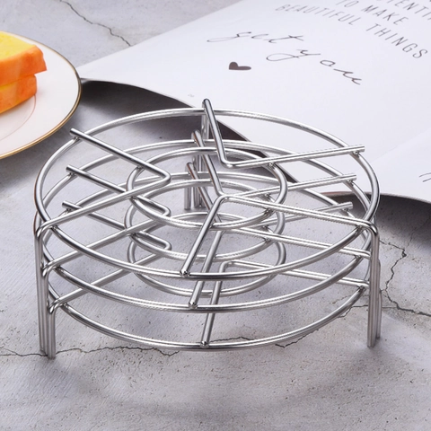 304 Stainless Steel Steaming Rack Round Multi Functional Cooking Cooling Trivet For Pots Pans Thickened Mirror Polished