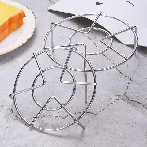 304 Stainless Steel Steaming Rack Round Multi Functional Cooking Cooling Trivet For Pots Pans Thickened Mirror Polished
