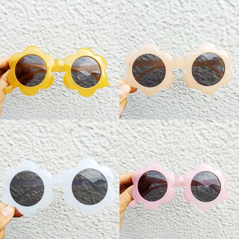 Occhiali Da Sole Per Bambini A Forma Di Fiore Protezione UV400 Montatura In Plastica Simpatico Girasole Per Bambini E Ragazze