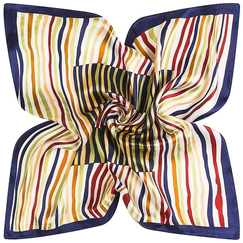 Women Square Scarf Faux Satin Satin Geometric Stripe Professional Office Neck Wrap Elegant Fashion Accessory