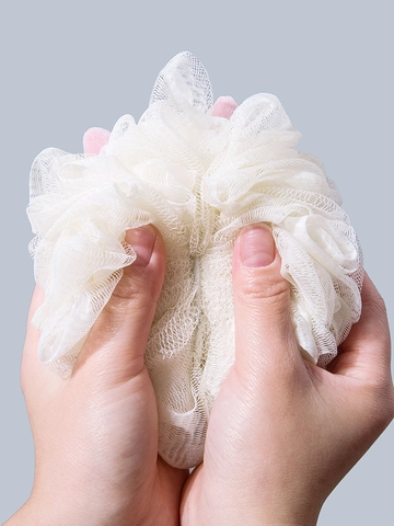Palla Da Bagno A Forma Di Stella Spugna Da Doccia In Rete PE Con Decorazione In Peluche E Corda Appesa Per Il Corpo