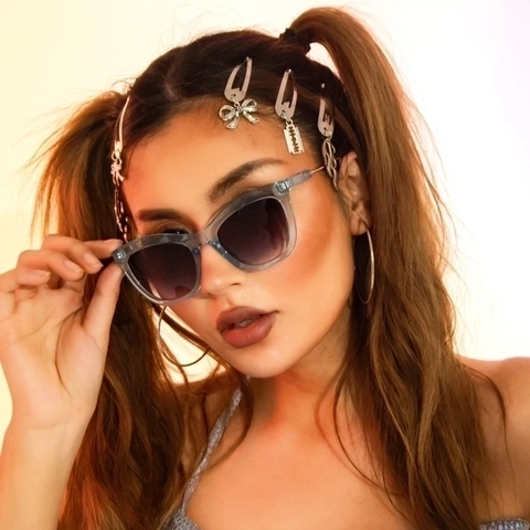 Occhiali Da Sole Cat Eye Lenti Sfumate Aste In Metallo Protezione UV400 Stile Vintage Y2K Per Donna Uomo