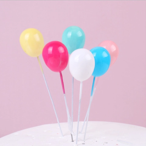Plastik 3D Ballon Form Kuchendekoration Bunte Mini Ballon Picks Für Geburtstag Party Hochzeit Backen Dekoration Neuheit