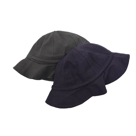 Kids Bucket Hat Cotton Linen Blend Sun Protection Summer Sunshade Solid Color Outdoor For Boys Girls