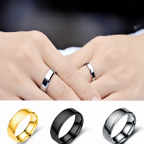 Stainless Steel Plain Band Ring Minimalist Polished Surface Comfort Fit Finger Ring For Men Women Couple Jewelry Gift