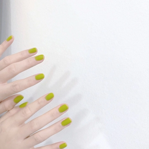 Solid Color Matte Press On Nails Short Square Grass Green Frosted Fake Nails For DIY Nail Art