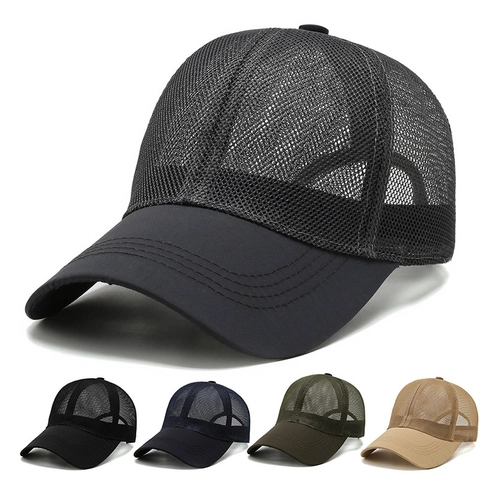 Breathable Mesh Baseball Cap Polyester Sun Protection Summer Outdoor Sports Casual Adjustable Unisex Hat
