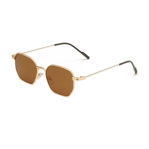 Lunettes De Soleil Rétro Hexagonales Protection UV400 Monture Métal Géométrique Vintage Mode Pour Femmes Voyage Tendance