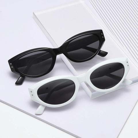 Retro Small Frame Cat Eye Sunglasses PC Frame UV400 Protection Polarized Fashion Eyewear For Women Street Style