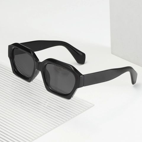 Polarisierte Quadratische Sonnenbrille Retro Dickem Rahmen Geometrische PC Material UV400 Schutz Brille Für Outdoor Reisen