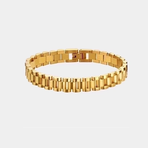 Pulsera De Acero Inoxidable Estilo Correa De Reloj Pulido Cepillado Negocios Moda Joyería Minimalista Para Mujeres Hombres