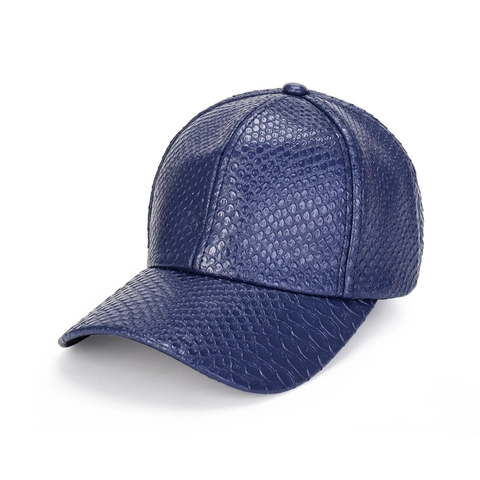 Casquette De Baseball Cuir PU Motif Crocodile Gaufré Imperméable Protection Solaire Mode Extérieur Unisexe