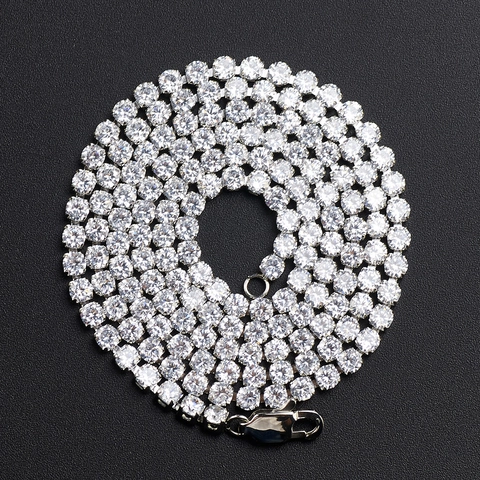 Hip Hop Tennis Chain Necklace Titanium Steel Iced Out Zirconia Streetwear Jewelry For Men Women