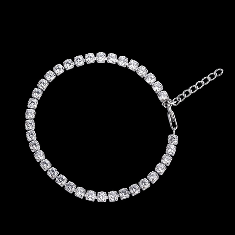 Hip Hop Tennis Bracelet Titanium Steel Fully Iced Out Zirconia Adjustable Link Chain Streetwear Jewelry For Men Women