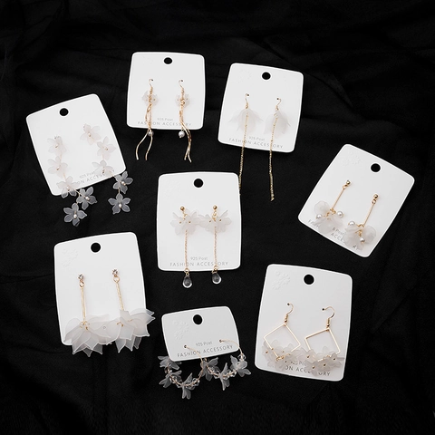 Floral Petal Dangle Earrings With 925 Sterling Silver Earring Post White Resin Daisy Long Tassel Elegant Sweet Women Jewelry