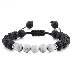 Boheems Unisex Lavasteen Natuursteen Kralen Armband Handgeweven Verstelbare Energie Kralen Yoga Armband Mode Sieraden Charm Polsband