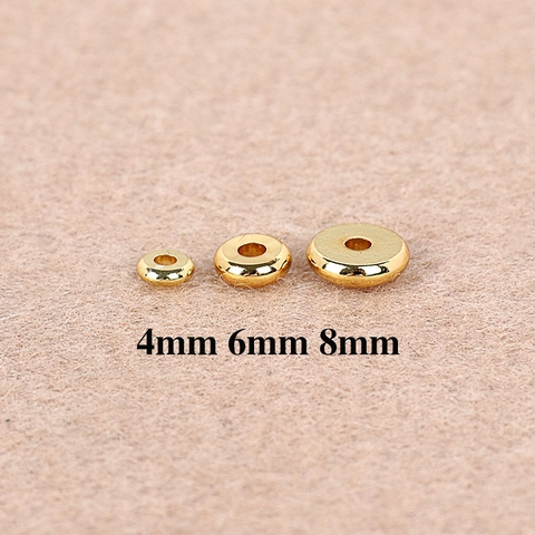 Kupfer Zwischenperlen Flache Runde Scheibe Dichtung DIY Schmuckherstellung Armband Halskette Handwerk Polierte Goldene Farbe